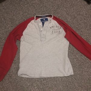 Quarter Button Long Sleeve American Eagle Tee